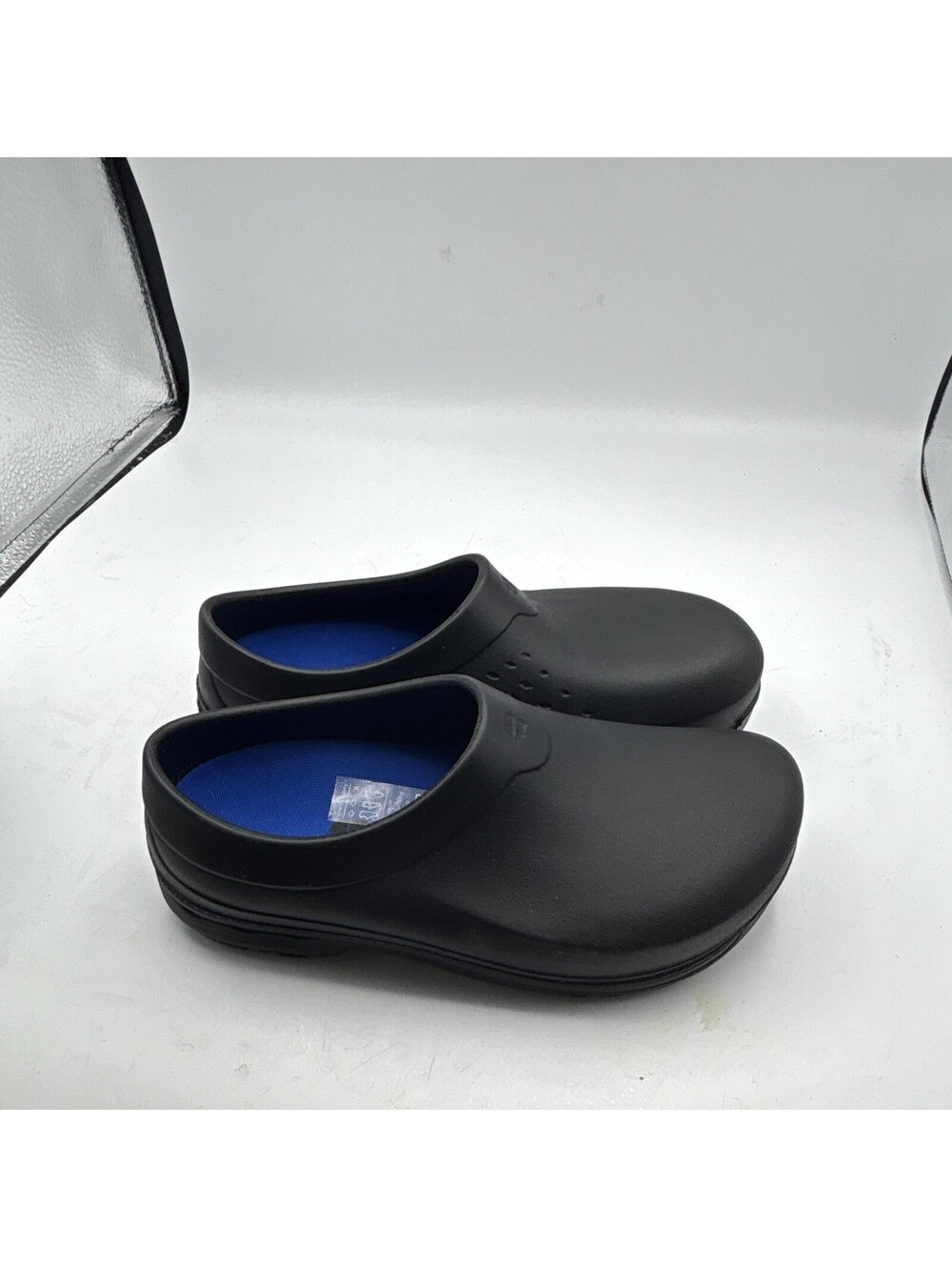 Shoes For Crews Slip Resistant Work Clogs Black/Blue Rubber Size M3/W5